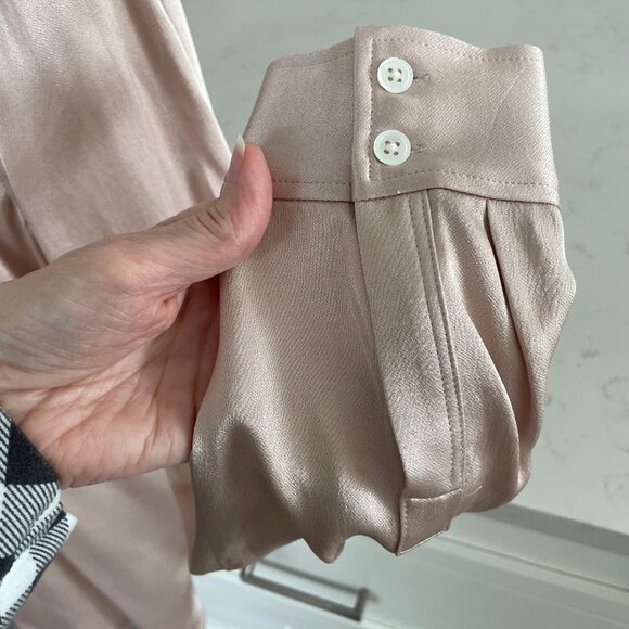 Rails Lg Slv Rayon Viscose Crepe Chiffon Blouse Pearl Champagne Sz M NWT - Picture 5 of 14
